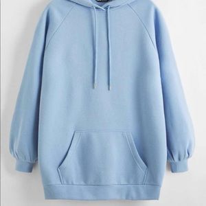 SHEIN Solid Raglan Sleeve Sweatshirt Dress